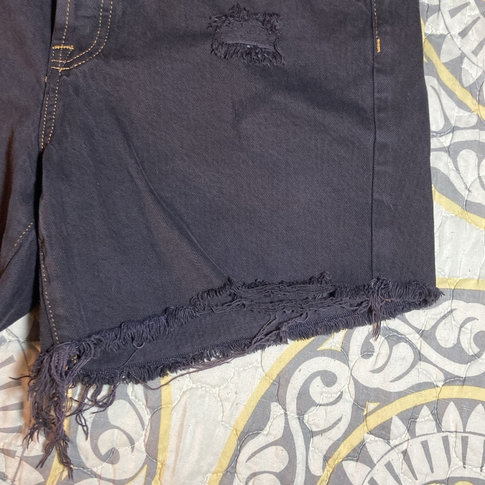 Pistola Black Raw Hem Button Fly Shorts Size 30 High Rise - Picture 2 of 14